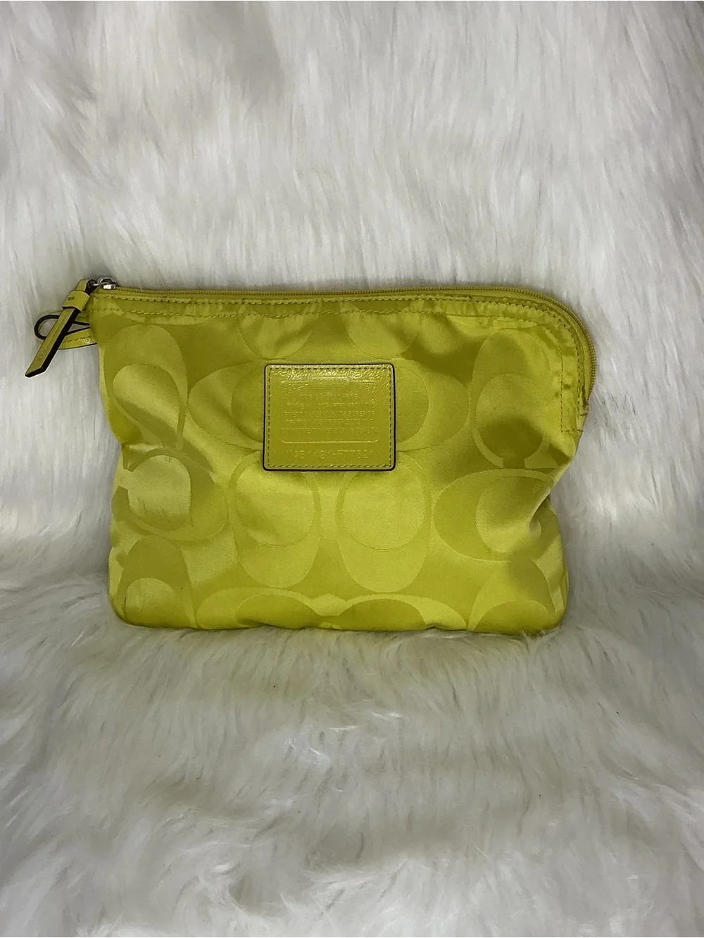 Coach Large Yellow Signature Cosmetic Pouch F77321